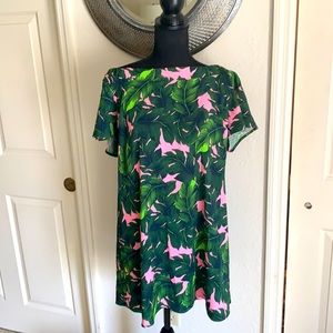 NWT Tropical Banana Leaf Off Shoulder Dress Size L